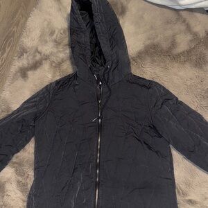 Men's Quilted Black Hooded Jacket